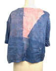 Allyn Boxy Tee in Blue Pink Linen | Pattern B