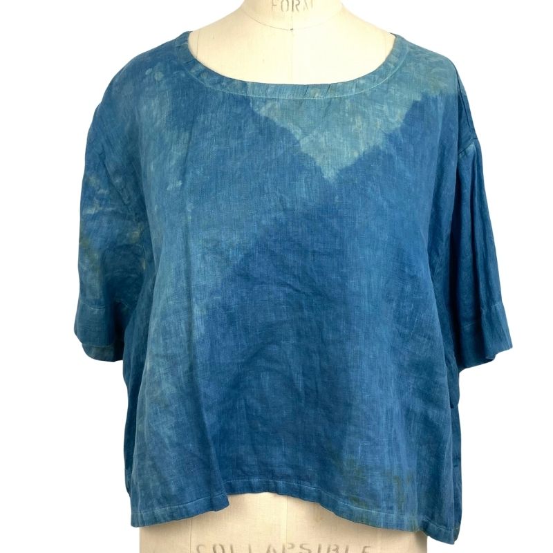 Allyn Boxy Tee in Teal Linen