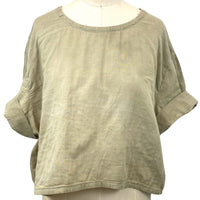 Allyn Boxy Tee Organic Cotton Double Gauze in Olive Green