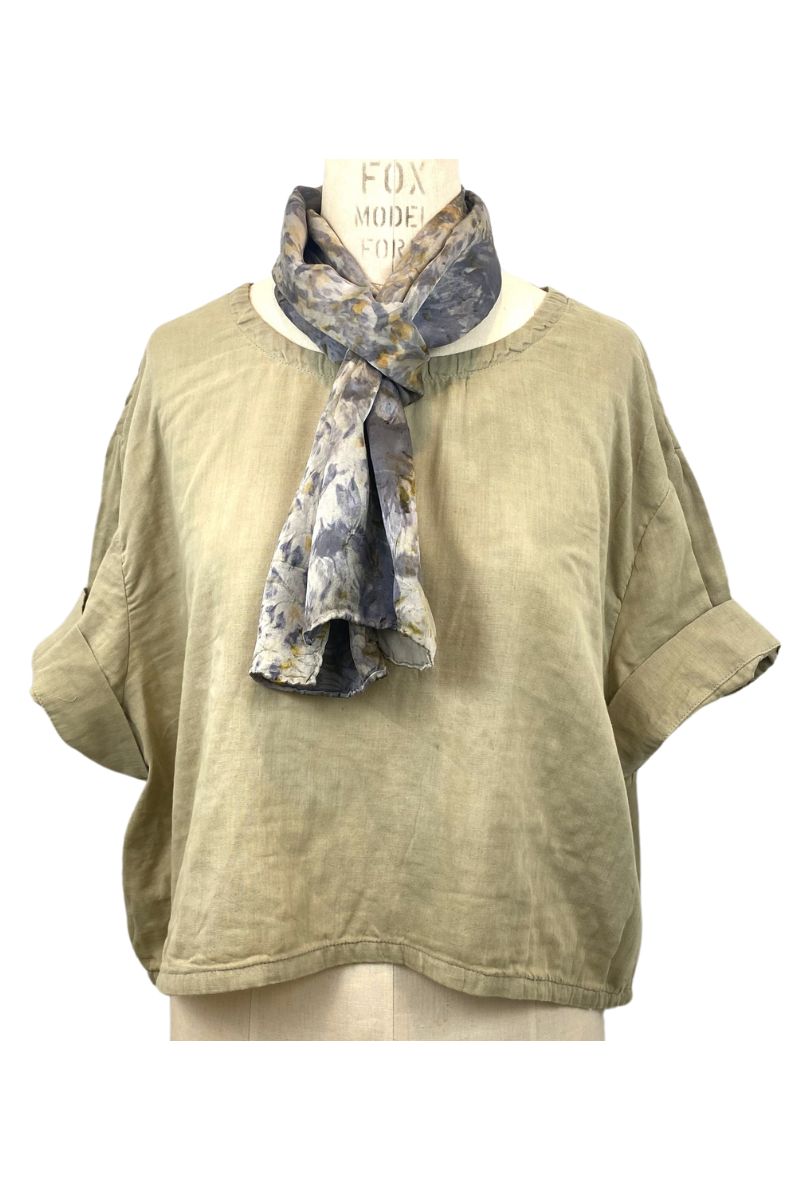 Allyn Boxy Tee Organic Cotton Double Gauze in Olive Green