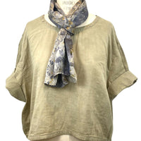 Allyn Boxy Tee Organic Cotton Double Gauze in Olive Green