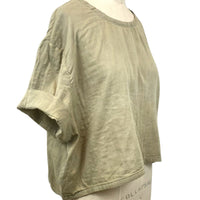 Allyn Boxy Tee Organic Cotton Double Gauze in Olive Green