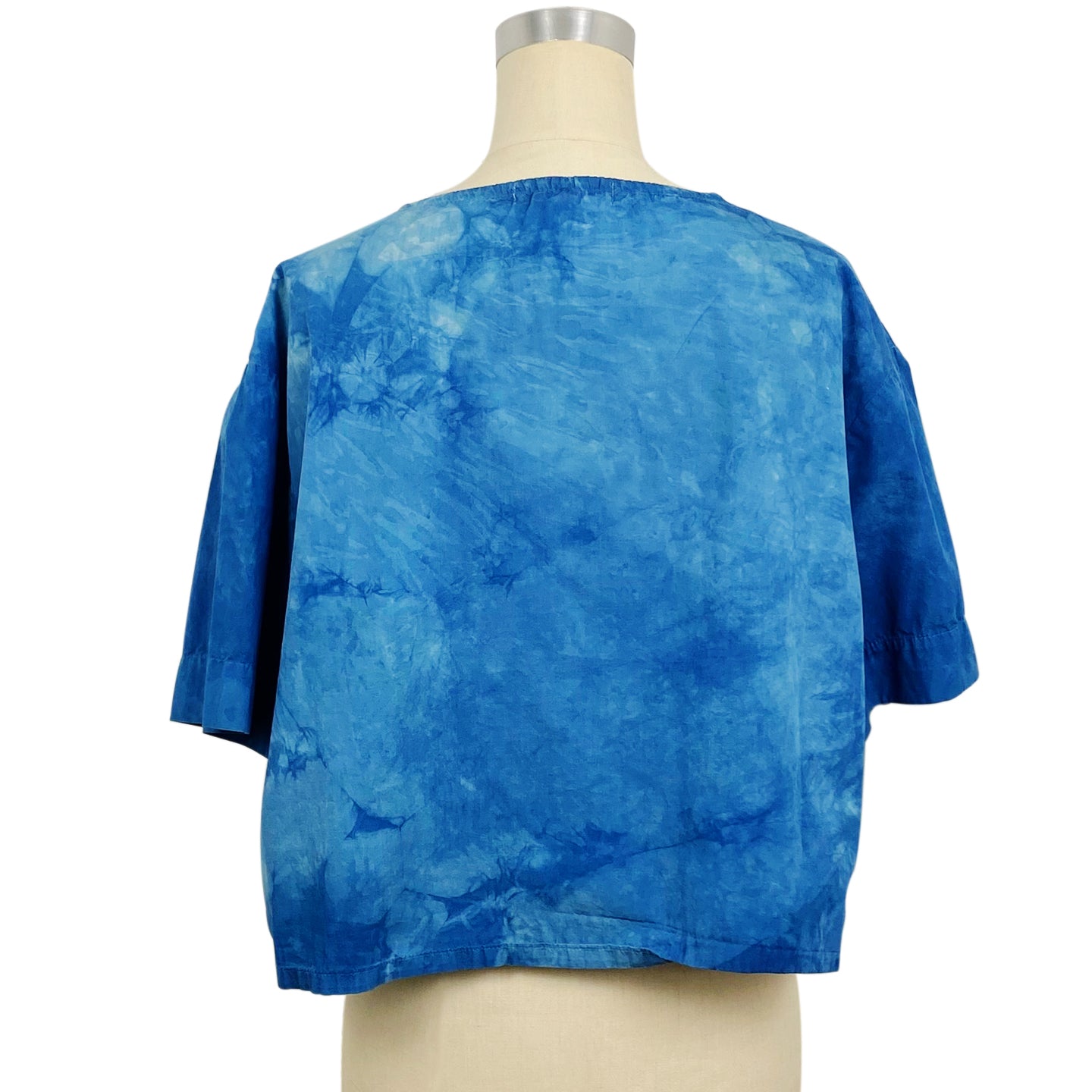 Blue Boxy T in Cotton Poplin | Pattern B