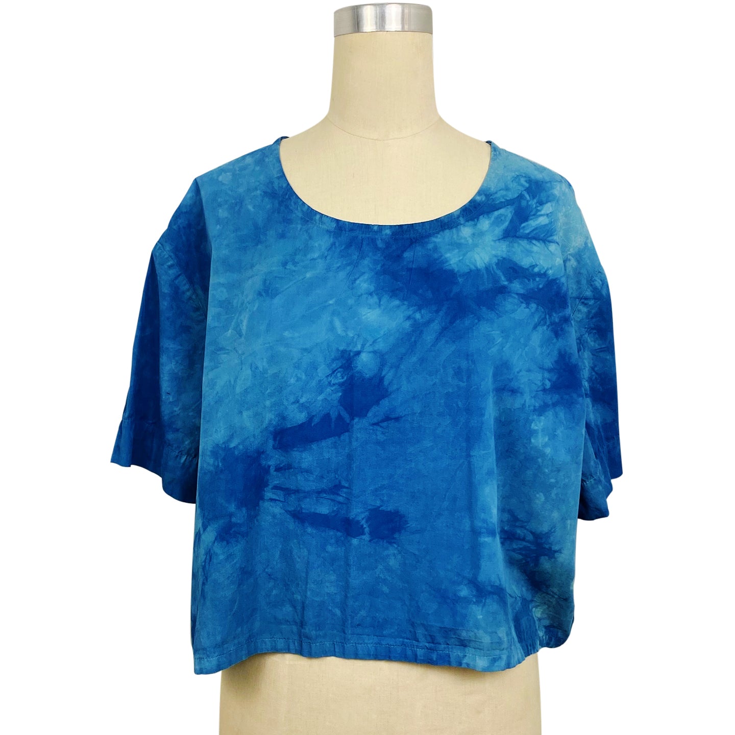Blue Boxy T in Cotton Poplin | Pattern B