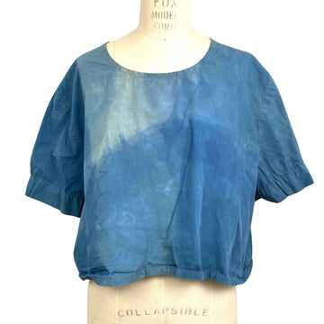 Allyn Boxy Tee in Teal Cotton Poplin