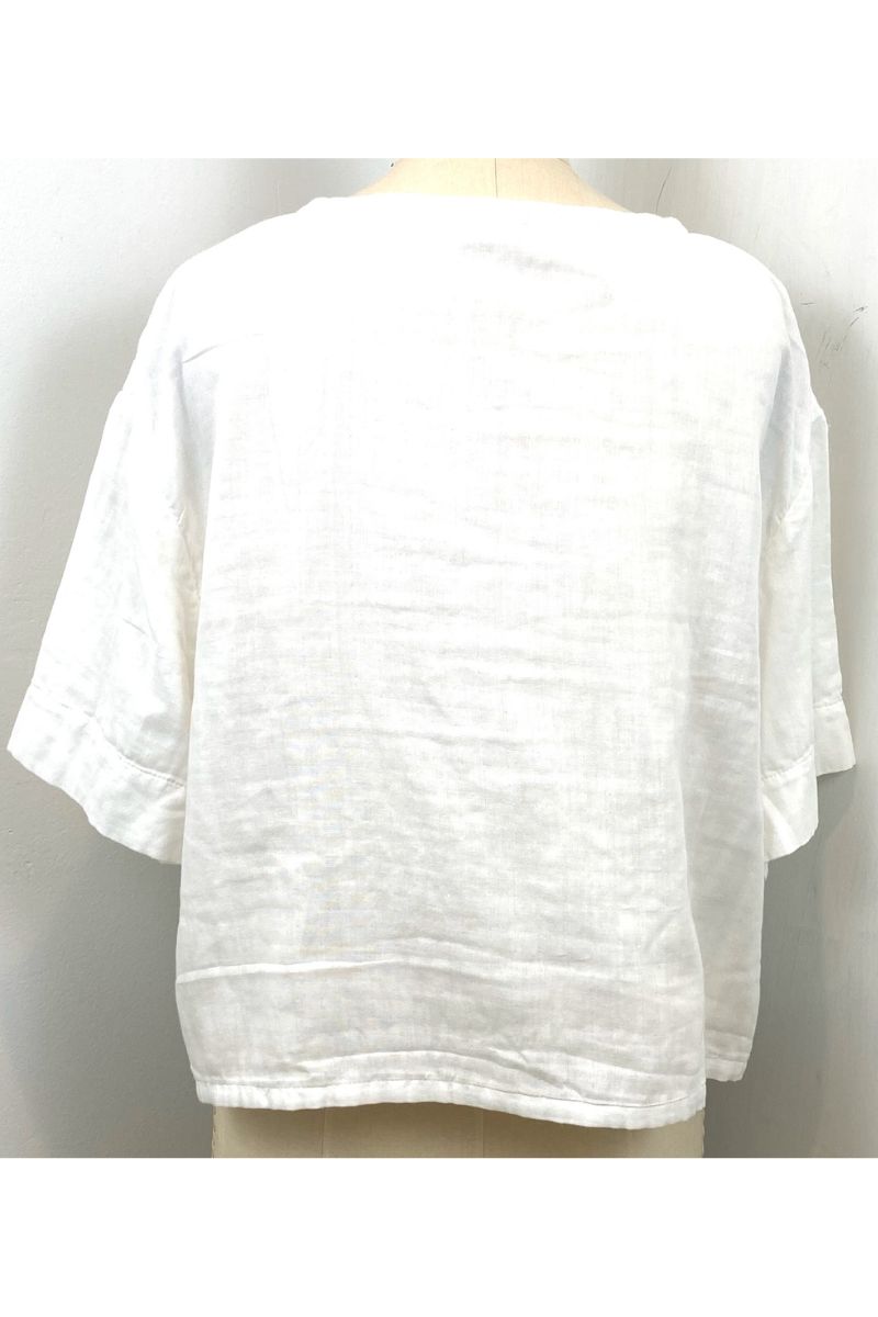 Allyn Boxy Tee Organic Cotton Double Gauze in White