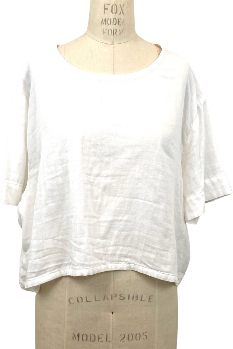 Allyn Boxy Tee Organic Cotton Double Gauze in White