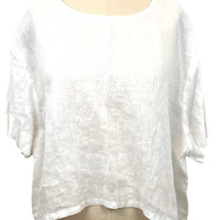 Allyn Boxy Tee Organic Linen in White