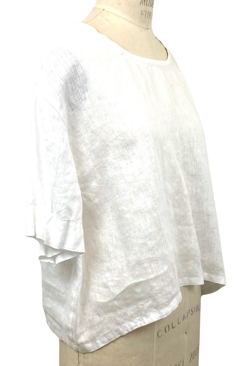 Allyn Boxy Tee Organic Linen in White