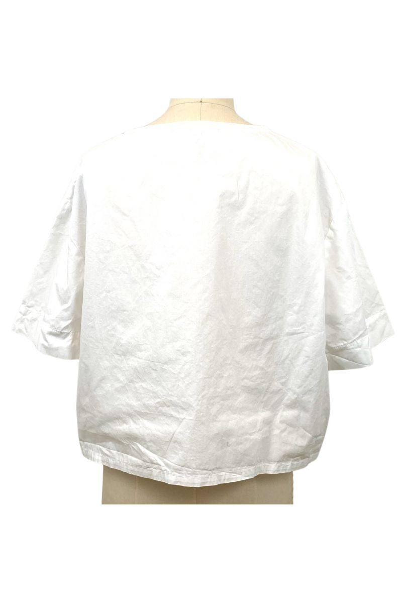 Allyn Boxy Tee Organic Cotton Poplin in White