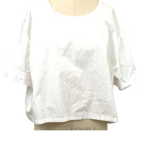 Allyn Boxy Tee Organic Cotton Poplin in White