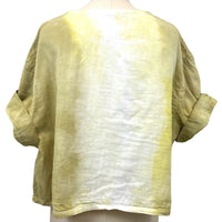 Allyn Boxy Tee Organic Cotton Double Gauze in Yellow Ombre