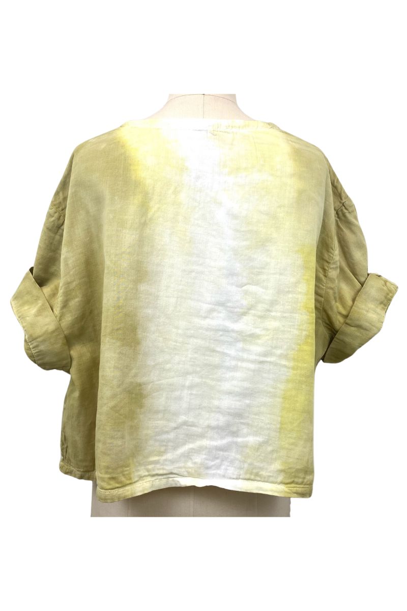 Allyn Boxy Tee Organic Cotton Double Gauze in Yellow Ombre