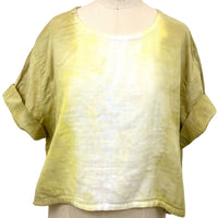 Allyn Boxy Tee Organic Cotton Double Gauze in Yellow Ombre