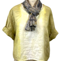 Allyn Boxy Tee Organic Cotton Double Gauze in Yellow Ombre