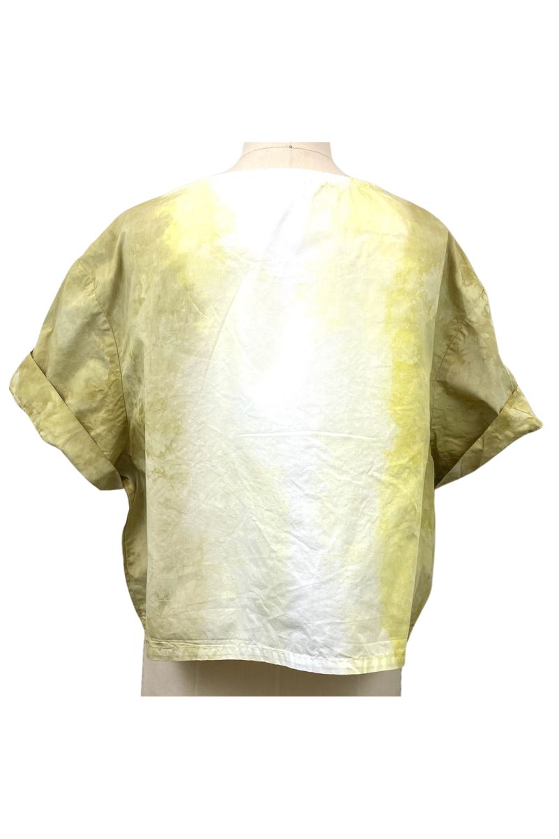 Allyn Boxy Tee Organic Cotton Poplin in Yellow Ombre