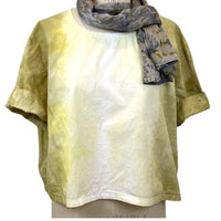 Allyn Boxy Tee Organic Cotton Poplin in Yellow Ombre