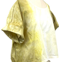 Allyn Boxy Tee Organic Cotton Poplin in Yellow Ombre