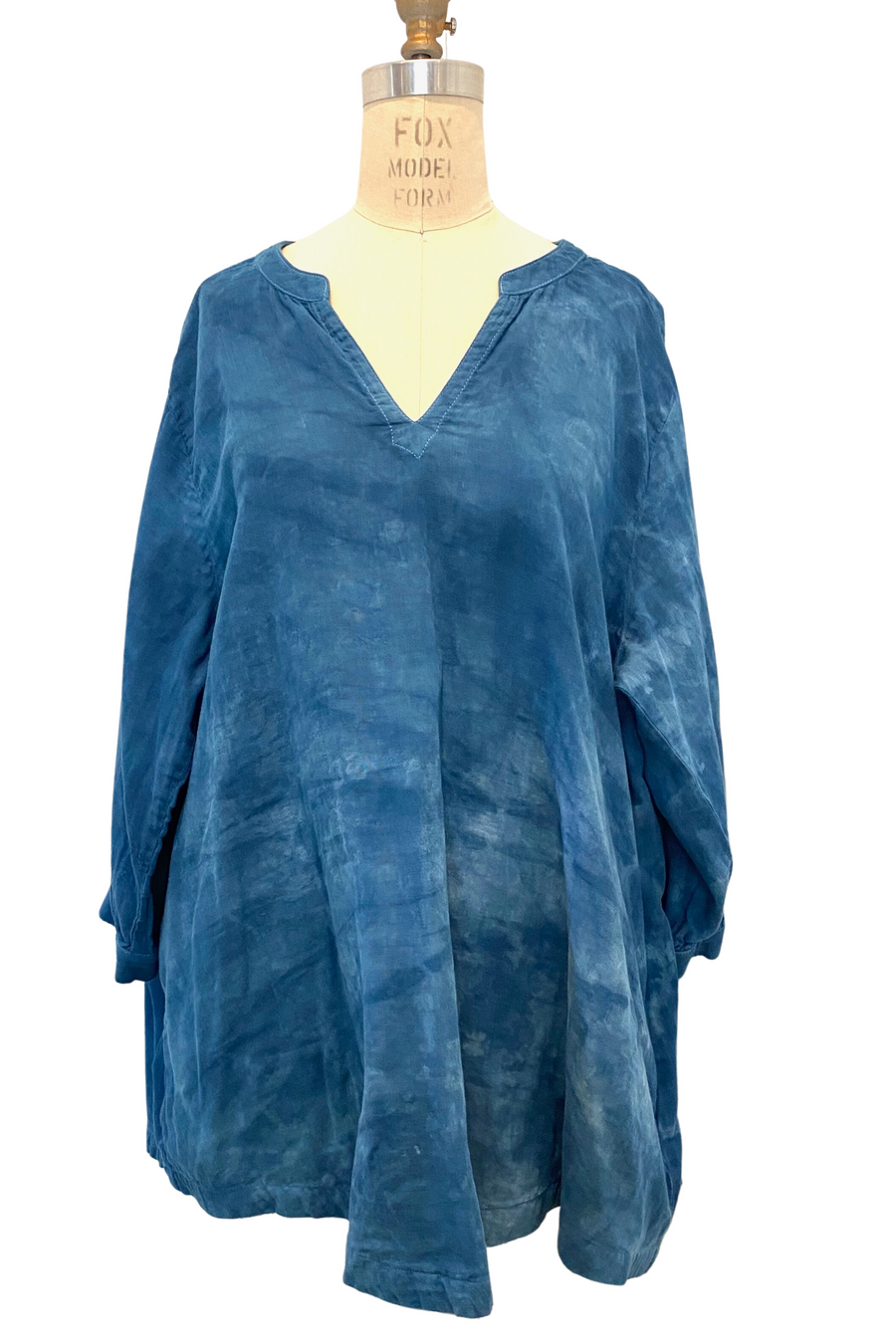 Botanically Dyed Cotton Tunic in Blue