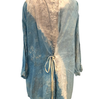 Botanically Dyed Linen Tunic in Blue Grey
