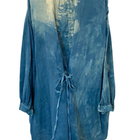 Botanically Dyed Cotton Tunic in Blue Mist
