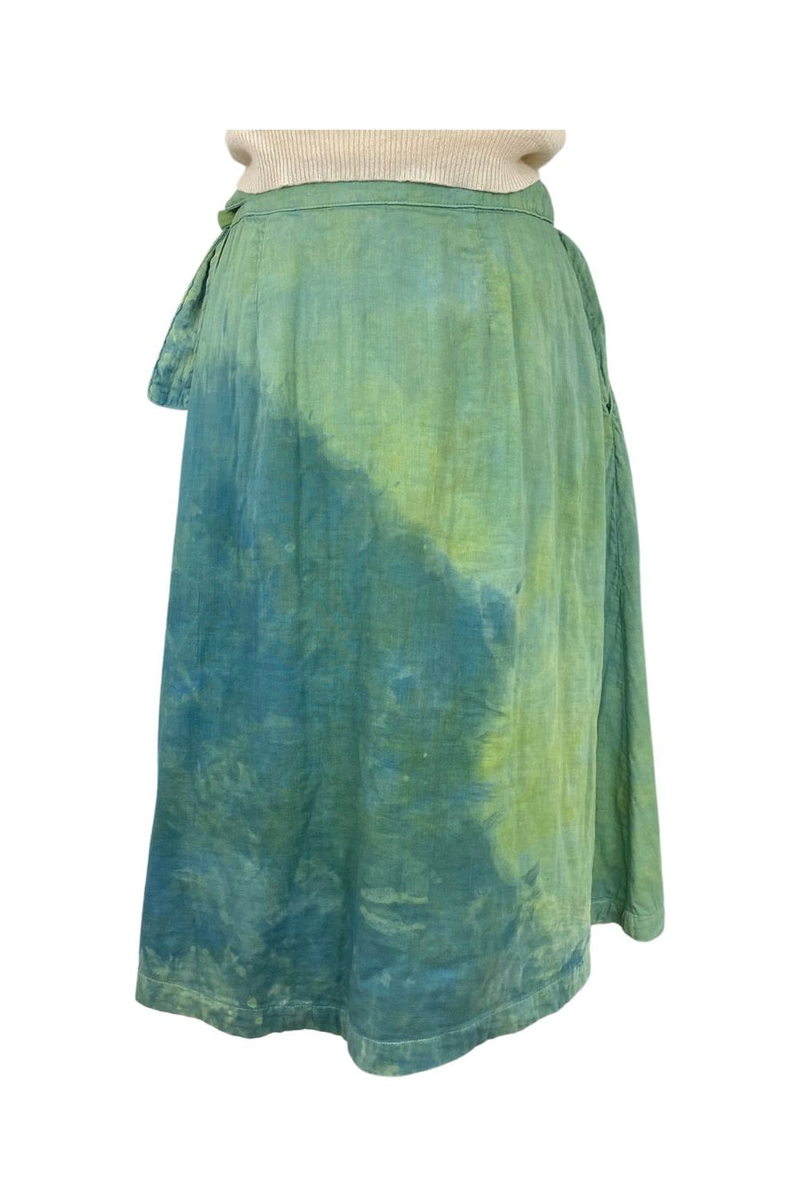 Carina Skirt in Green | Organic Cotton Double Gauze in XS Only