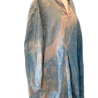 Botanically Dyed Linen Tunic in Blue Mauve