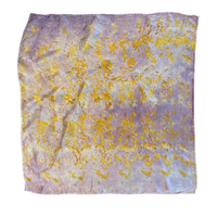 Botanically Dyed Square Silk Scarf in Lavender Foliage