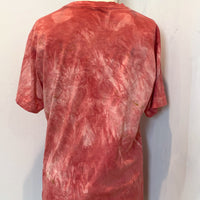 Botanically Dyed Crew Neck T shirt in Coral