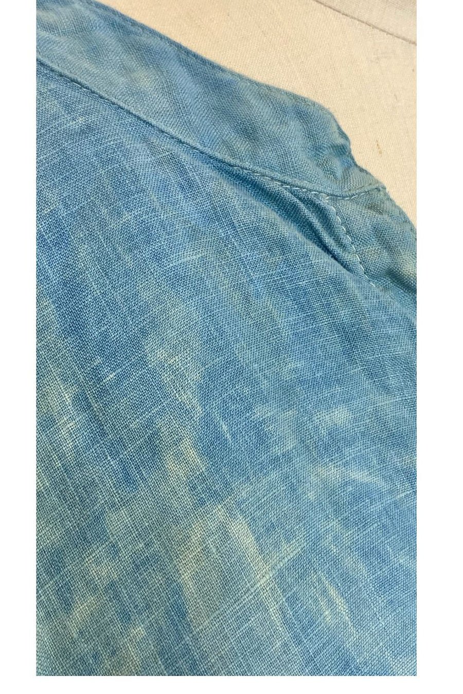 Botanically Dyed Linen Tunic in Blue Mist
