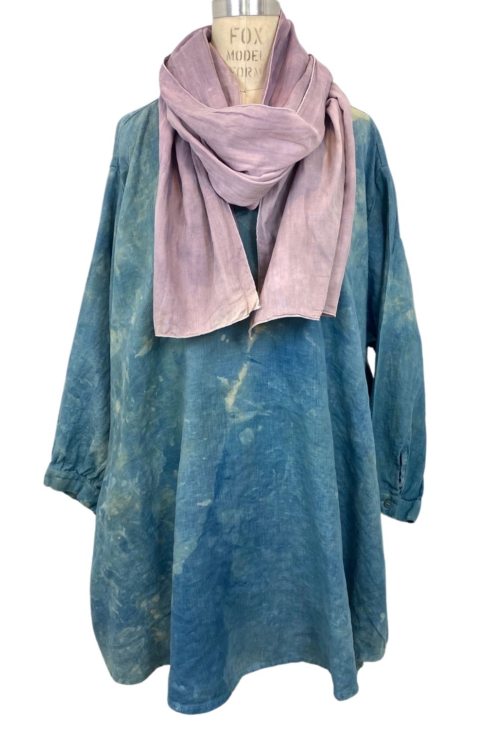 Botanically Dyed Linen Tunic in Blue Mist