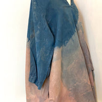Botanically Dyed Linen Tunic in Blue Mauve Size 1