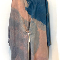 Botanically Dyed Linen Tunic in Blue Mauve Size 1