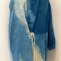 Botanically Dyed Linen Tunic in Blue Shoulder Size 1