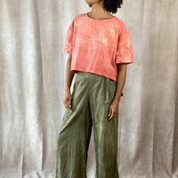 Ida Pant - Flowy Adjustable Pants Organic Cotton in Olive Green