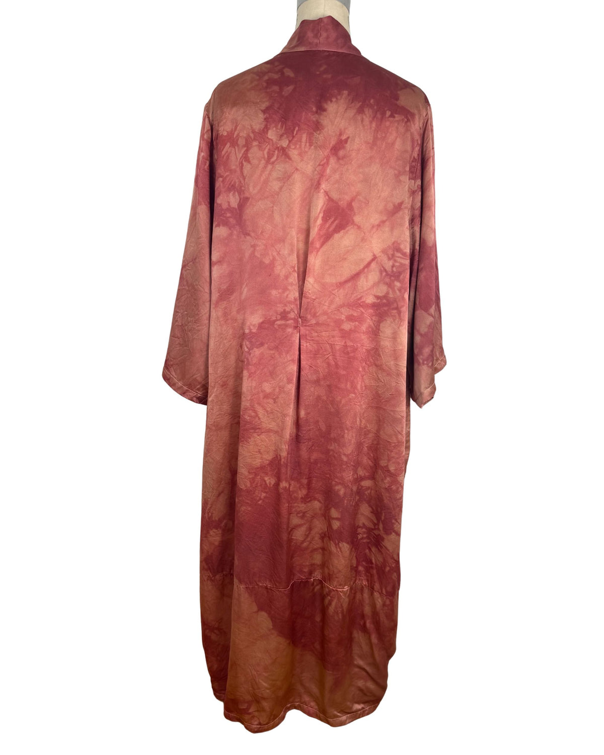 Plant Dyed Burgundy Flame Silk Kimono