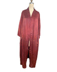 Plant Dyed Deep Red Silk Kimono