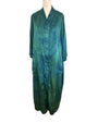 Plant Dyed Peacock Green Silk Kimono
