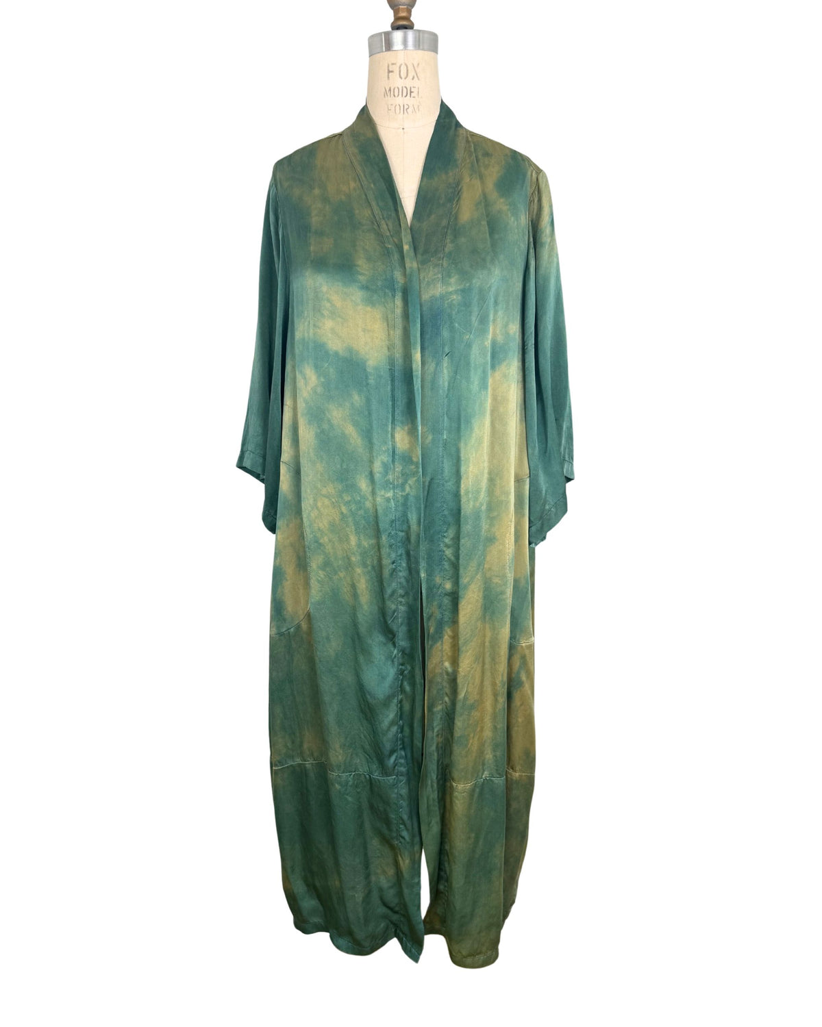 Plant Dyed Moss Green Silk Kimono