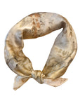 Gold Square Silk Scarf – Naturally Dyed Floral Print