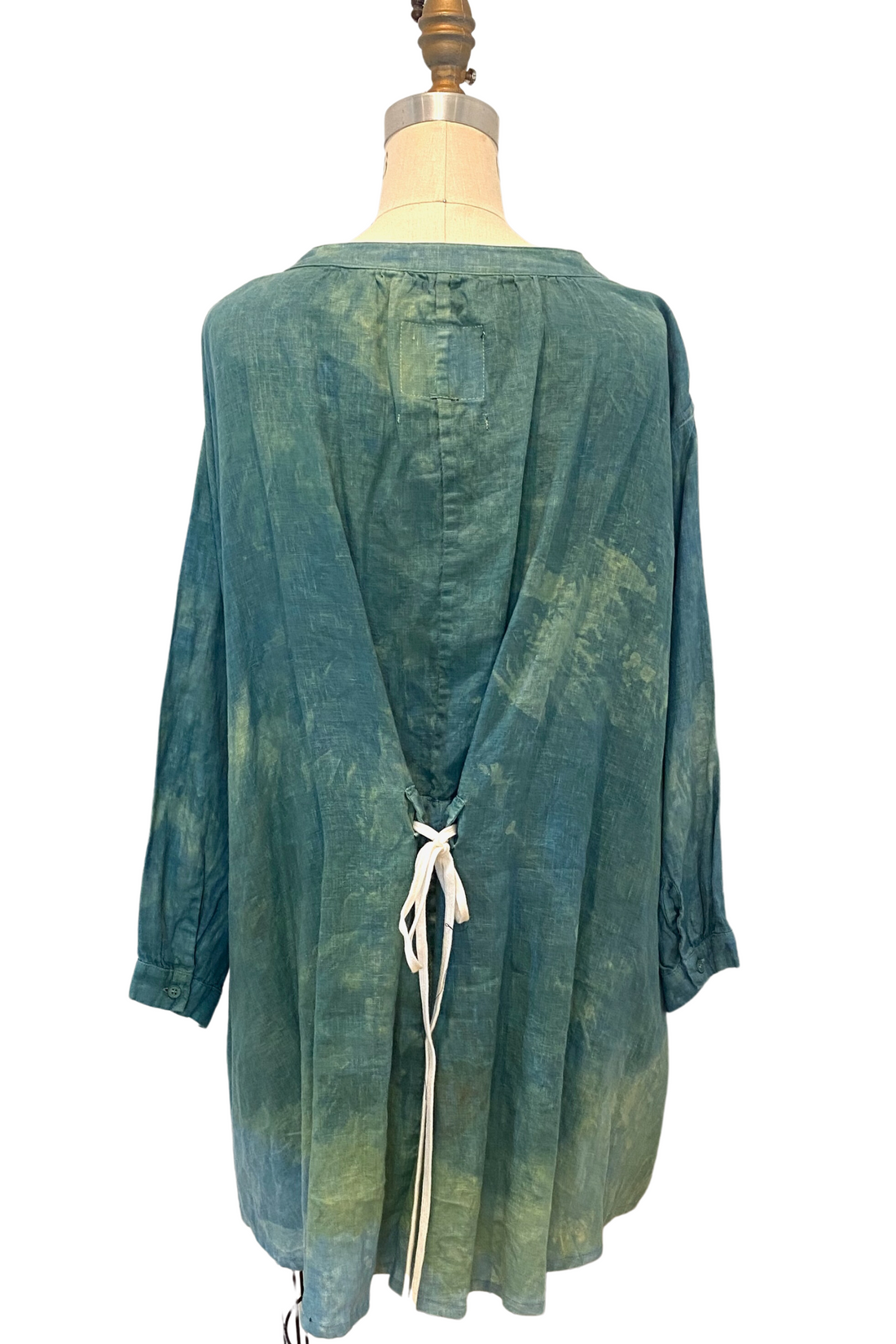 Botanically Dyed Linen Tunic in Green