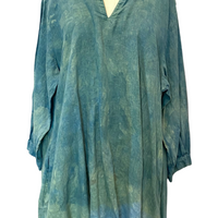 Botanically Dyed Linen Tunic in Green