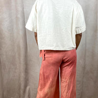 Ida Pant - Flowy Adjustable Pants Organic Cotton in Coral