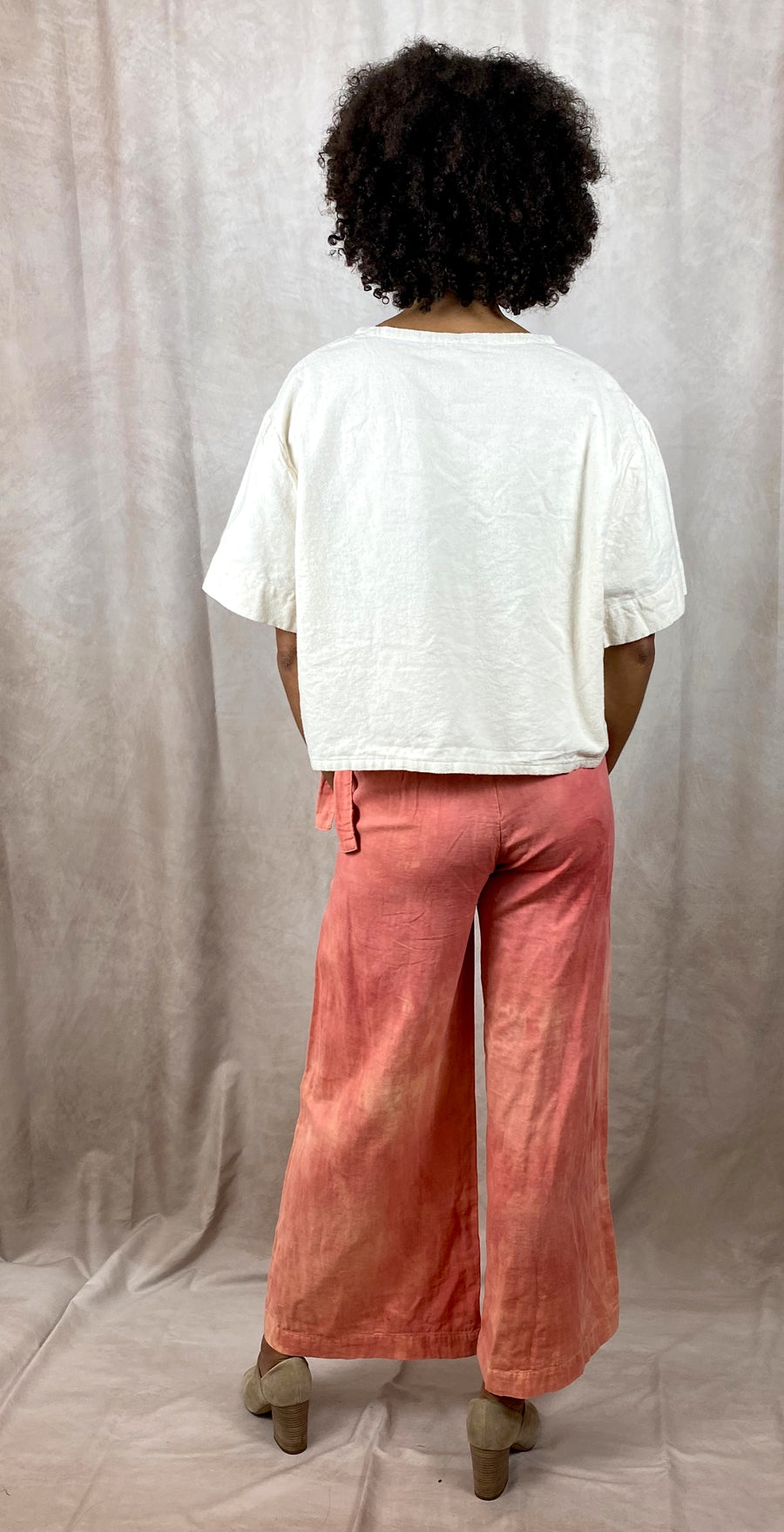 Ida Pant - Flowy Adjustable Pants Organic Cotton in Coral