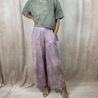 Ida Pant - Flowy Adjustable Pants Organic Cotton in Lavender