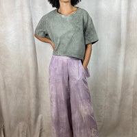 Ida Pant - Flowy Adjustable Pants Organic Cotton in Lavender