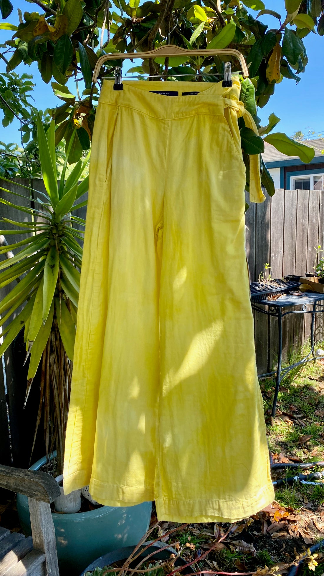 Flowy Lightweight Ida Pants in Yellow | Organic Cotton Double Gauze