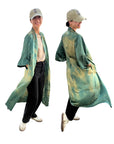 Plant Dyed Moss Green Silk Kimono
