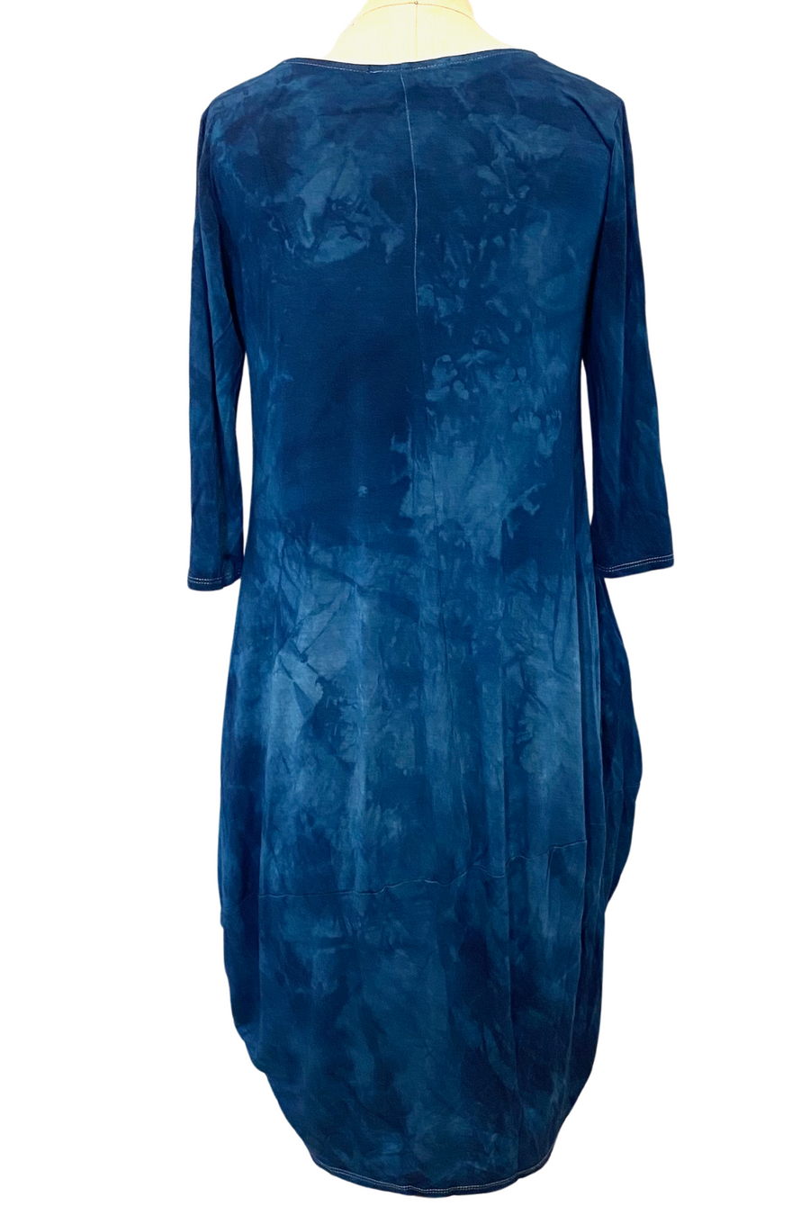 Botanically Dyed Bamboo Knit Dress in Blue Willow