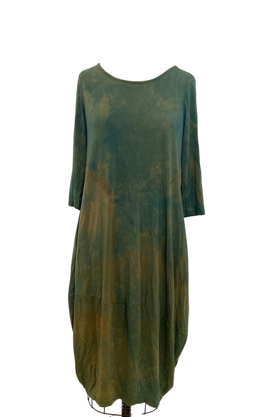Botanically Dyed Bamboo Knit Dress in Green